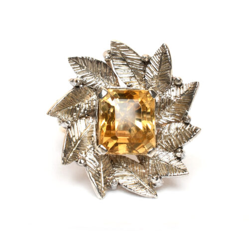 Natural Golden Topaz Gemstone Ring Silver 92.5