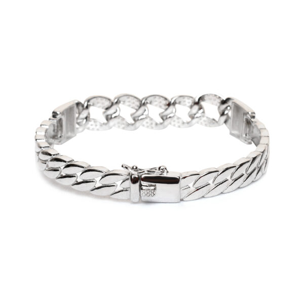 92.5 Silver Cuban Chain Bracelet - Classic and Stylish Silver Jewelry - Image 2