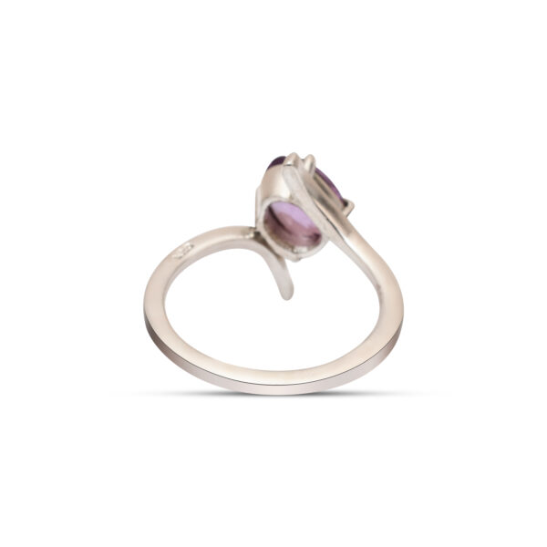 Natural Amethyst Stone Ring Silver 92.5 - Genuine Purple Amethyst Gemstone Ring - Image 3